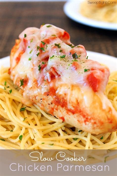This chicken parmesan recipe takes a few shortcuts, making it doable on a weeknight, yet tastes as good the version from your favorite italian restaurant. Easy Slow Cooker Chicken Parmesan Recipe | Sweep Tight