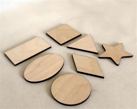 Basic Geometric Shapes Wooden Set Of 7 Montessori Manipulatives