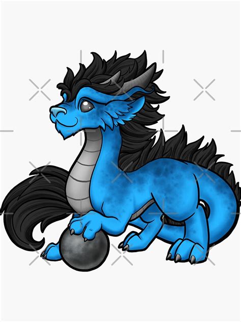 Blue Oriental Dragon Sticker By Bgolins Redbubble