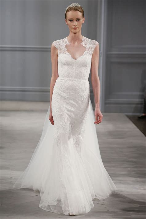 New Monique Lhuillier Wedding Dresses Lovely Lace And Great Lengths—plus Wraps And Capes