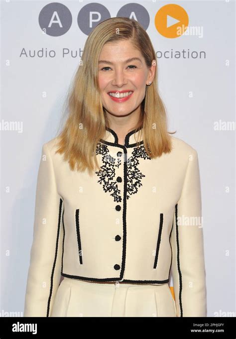 new york usa 28th mar 2023 rosamund pike attends the 2023 audie awards at pier 60 in new