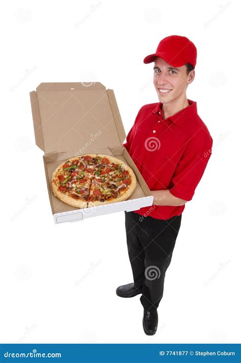 Pizza Delivery Man Stock Image Image Of Smiling Italian 7741877