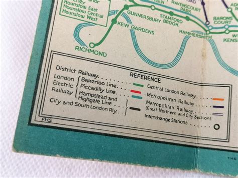 1932 London Underground Pocket Map Fh Stingemore Iconic Antiques