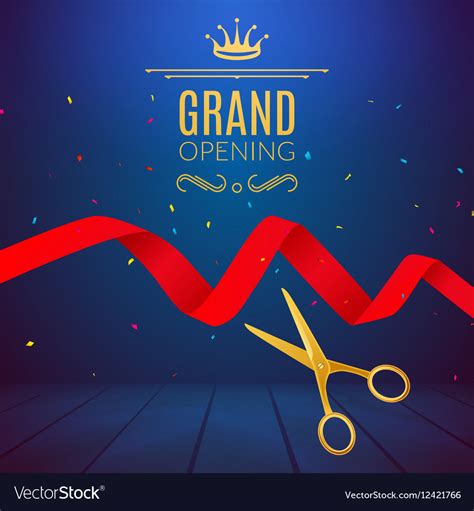 Grand Opening Design Template With Ribbon Vector Image