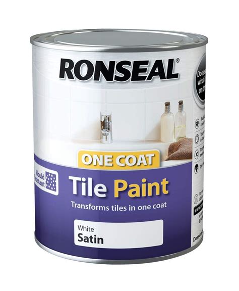 Ronseal One Coat Tile Paint Satin White 750ml Ebay In 2022
