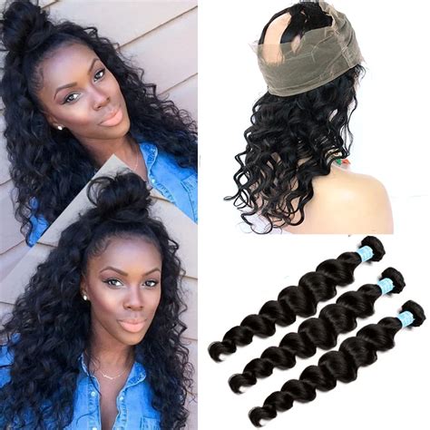 Pre Plucked 360 Lace Frontal With Bundle 4pcs Lace Frontal Closure With