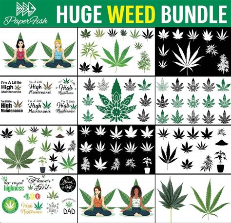 HUGE BUNDLE Weed Cannabis Cliparts SVG Png Clipart More Than Etsy