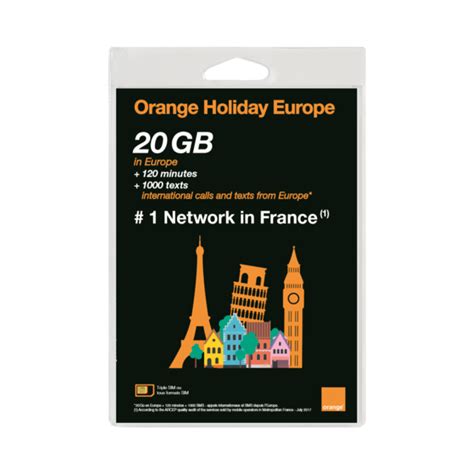 Orange Holiday Europe Prepaid Sim Card 14days 20gb Data In 4glte120