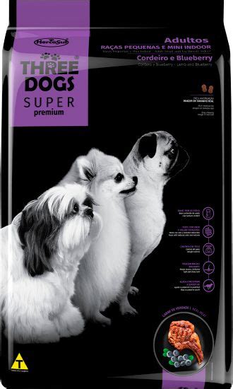 Ração Three Dogs Super Premium Sabor Cordeiro E Blueberry Para Cães
