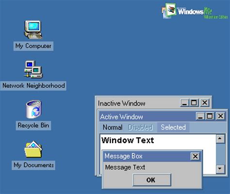 Windows Me Desktop With Official Components Themeworld Free