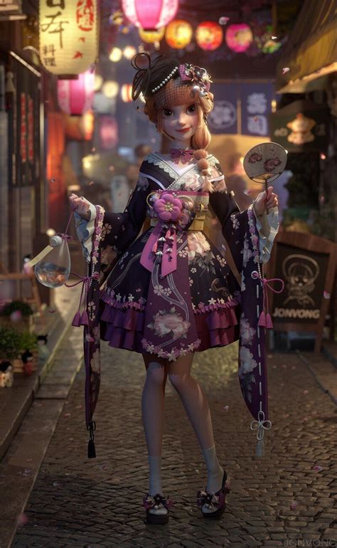 Artstation Girl Yuheng Jiang 3d Model Character Femal