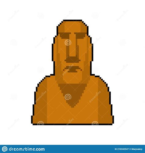 Moai Pixel Art Idol A 8 Bit Statue Antiche Illustrazione Vettoriale