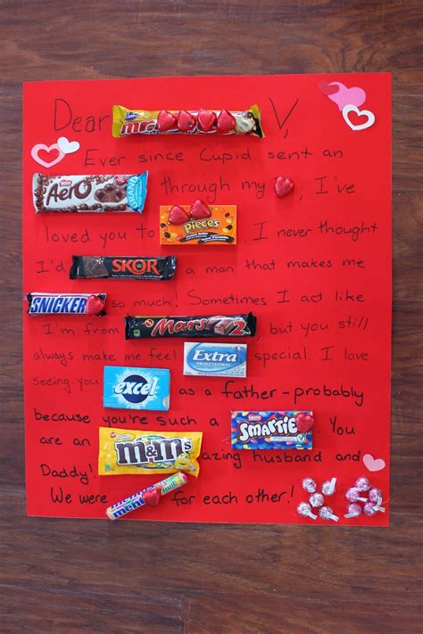 55 unique gifts for husbands that are perfectly romantic yet practical. Chocolate bar letter … | Pinteres…