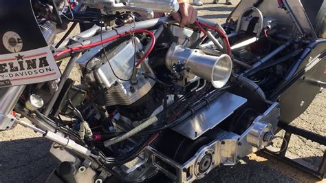 Ferocious Nitro Harley Warms Up Engine In Pits Youtube