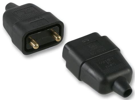 Pro Elec 2 Pin In Line Rubber Connector 10a Black