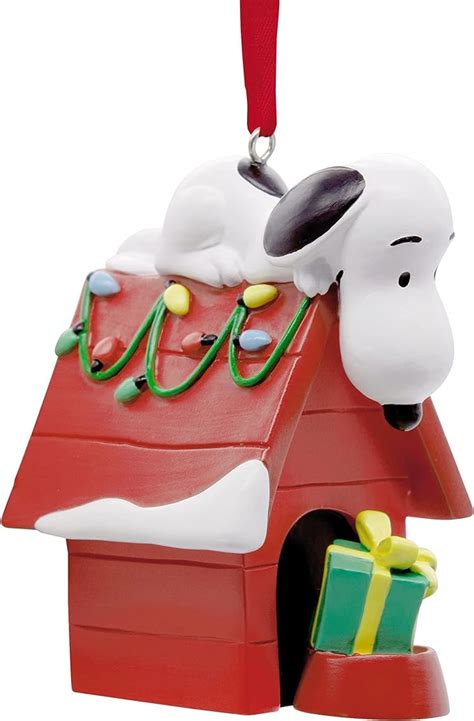 Hallmark Peanuts Snoopy On Holiday Doghouse Christmas Ornament Amazon