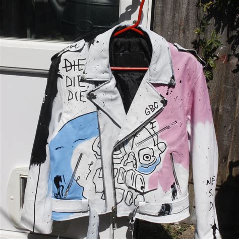 Lil Peep Never Say Die Painted Jacket Movie Leather Jackets