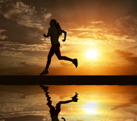 Beautiful Silhouette Of Female Running Stock Image Everypixel