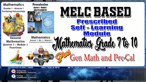 Prescribed Mathematics Self Learning Modules Melc Based And Adm Youtube