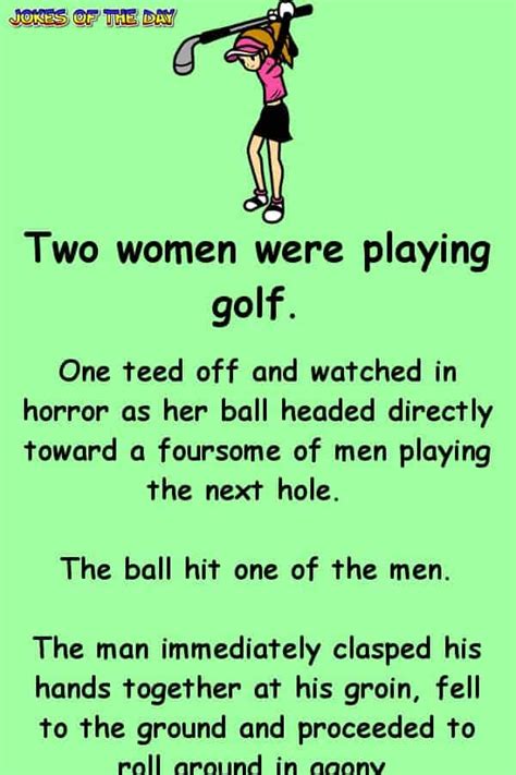 The Woman Golfer Teed Off And Hits A Guy Playing Ahead Jokes Of The Day