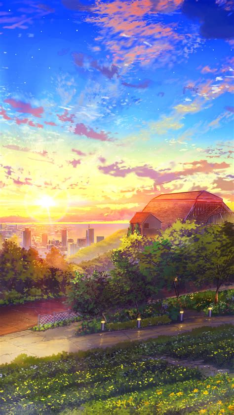 Free Download Anime Landscape Wallpaper Phone Di 2020 1440x2560 For