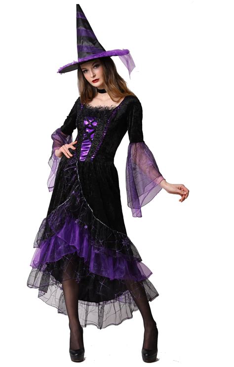 Way To Celebrate Halloween Beautiful Women Purple Witch Adult Costume L