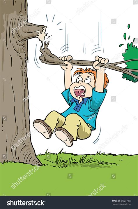 Boy Falling Tree Stock Vector Royalty Free 379237339 Shutterstock