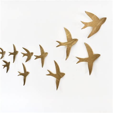 Flock 11 Wall Art Sculptures Set Of Swallows Original Artwork Etsy Uk