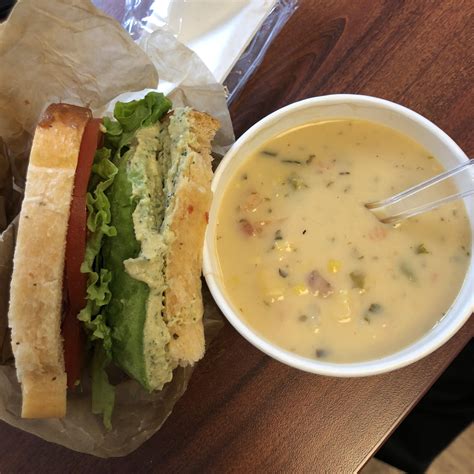 Panera bread's copycat recipe with hints of lime and jalapeno with a traditional tangy chowder flavor. Love Panera's "You Pick Two" Option. Corn chowder and half ...