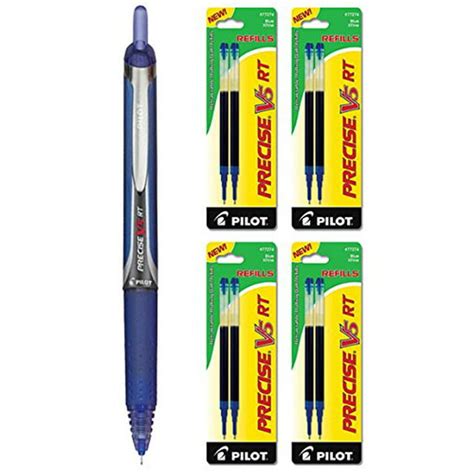 Pilot Precise V5 Rt Rolling Ball Extra Fine Point Blue Ink 1 Pen And 8