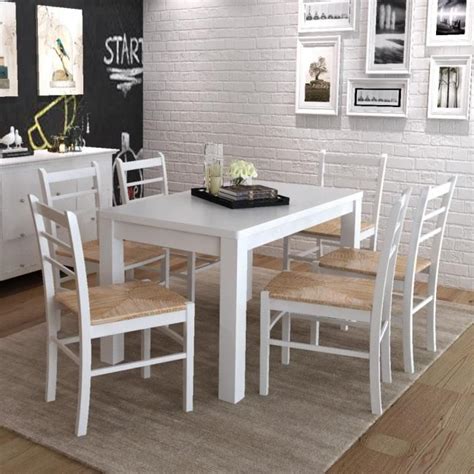 Magnifique 6 pcs Chaise de salle a manger peinture blanche - Achat