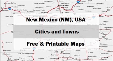Map Of New Mexico NM Cities And Towns Printable City Maps