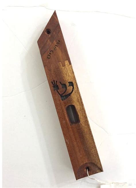 Luxury Wooden Mezuzah Case Jerusalem Souvenir Israel ירושלים Etsy