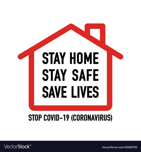 Stay Home Save Save Lives Signage Design Vector Image