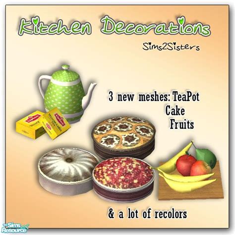 Sims2sisters S2s Kitchen Decorations Set
