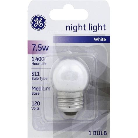 Ge Incandescent 75w S11 White Night Light Bulb E26 Medium Base 1