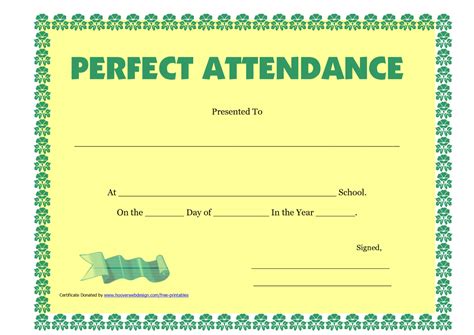 Amazing Attendance Certificate Template Word Thevanitydiaries