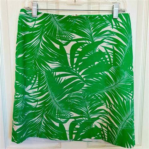Talbots Jungle Plants Skirt 8P - Gem