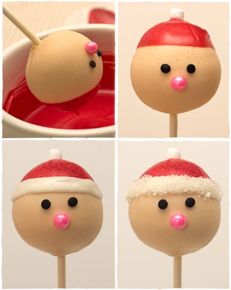 These cute cake pops are super easy to make one afternoon. Santa Christmas Cake Pops - CakesDecor