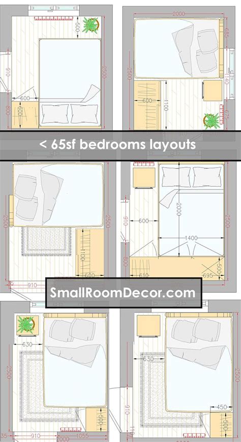 16 Standart And 2 Extreme Small Bedroom Layout Ideas From 65 To 140 Sf