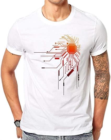 Camiseta Moda Ropa Cómodo Programador Chip Circuito Patrón Camiseta