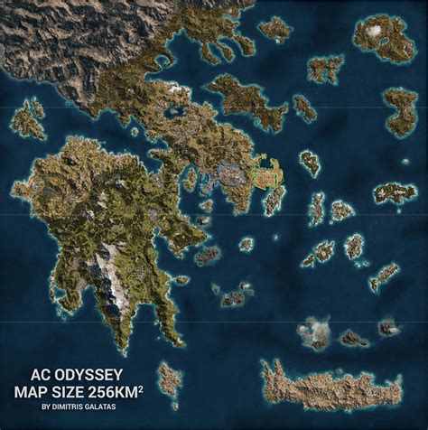 Assassins Creed Odyssey Game World Map Size Comparison With Origins
