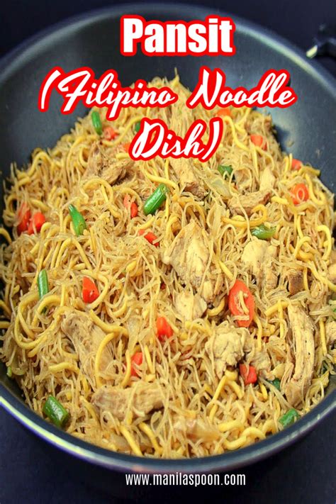 Pancit Pansit Philippine Noodle Dish Manila Spoon