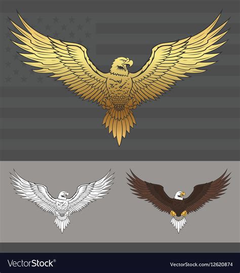 American Eagle With Spread Wings Royalty Free Vector Image