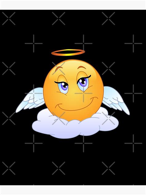 Cute Angel Emoji With Gorgeous Lashes Poster For Sale By Printpress