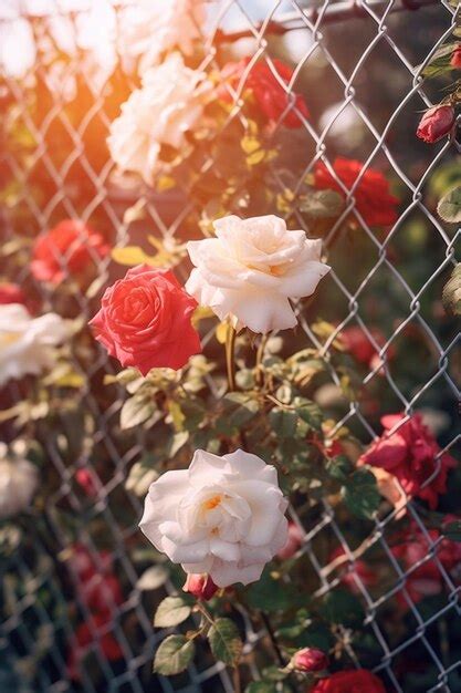 Premium Ai Image A Fence With Roses On It