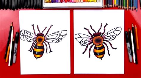 How To Draw A Realistic Bee Art For Kids Hub