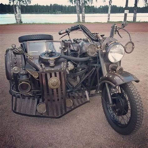 Steampunk Motorcycle With Sidecar Steampunk Motorcycle