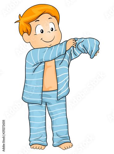 Kid Boy Wear Pajamas Illustration Stock Vector Adobe Stock