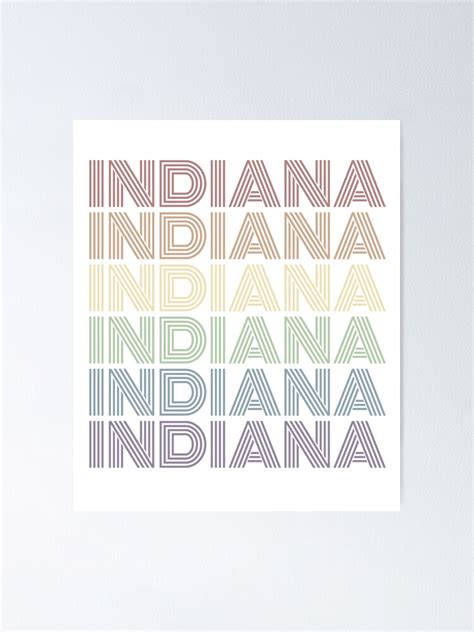 Retro Indiana Gay Pride Lgbt Us State Poster By Moxiedesignco Redbubble